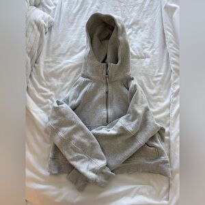 Cropped Scuba Gray half Zip-Up Hoodie